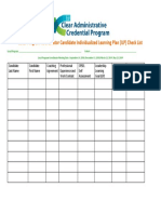 Local Program Coordinator Candidate Individualized Learning Plan (ILP) Check List