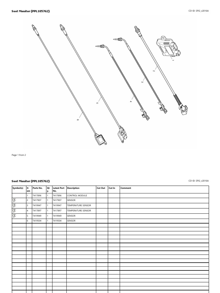 Soot Monitor Parts List and Details | PDF