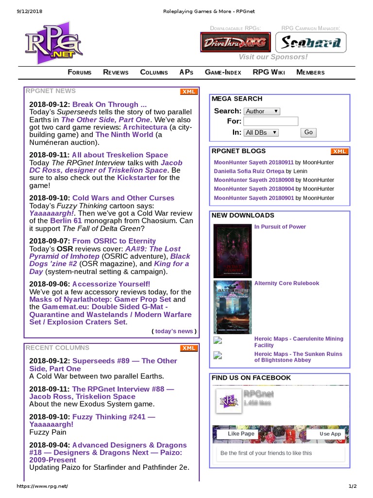 Roleplaying Games & More - RPGnet | PDF | Gaming | Role Playing Games