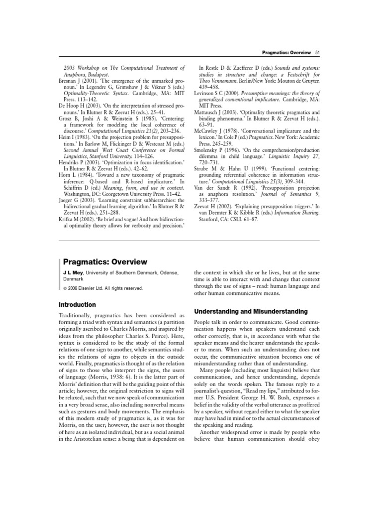 Pragmatic Misunderstanding in Communication | PDF | Linguistics | Human ...