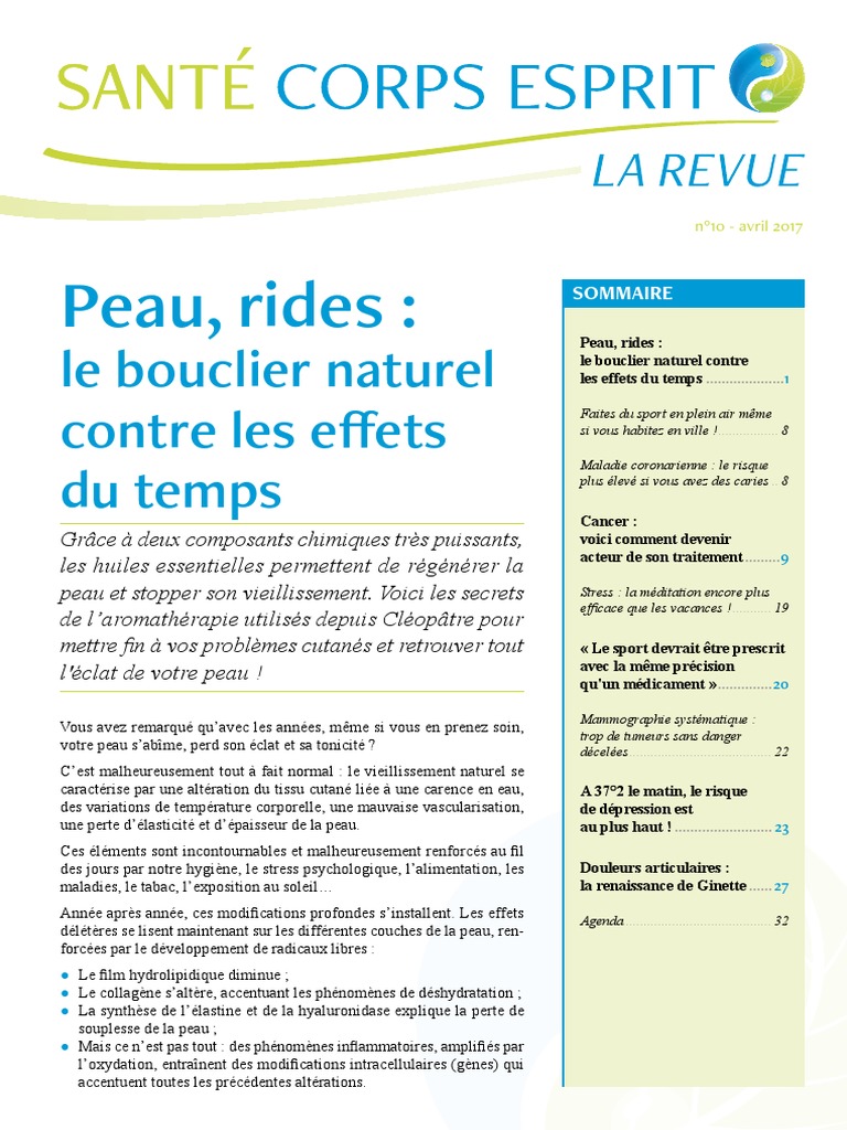 Revue Sante Radiotherapie Huile Essentielle