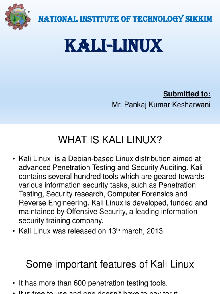 kali linux presentation pdf