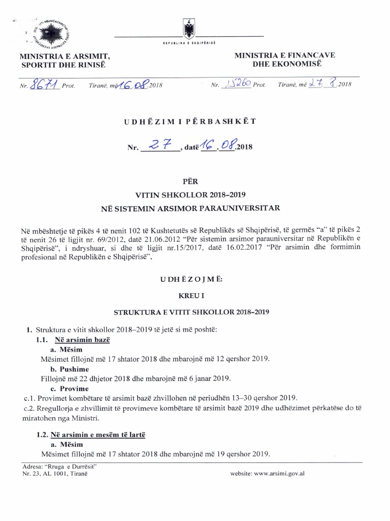 Udhezimi nr 27 dt 16 8 2018 pdf