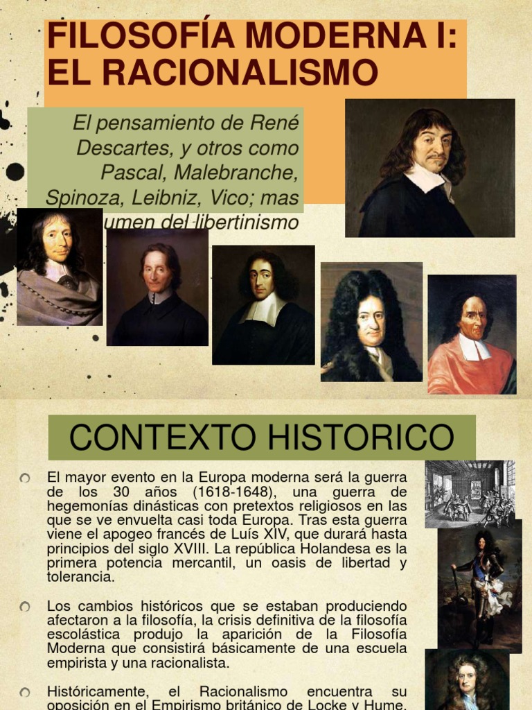 Racionalismo en la Filosofía Moderna | PDF | Racionalismo | Baruch Spinoza