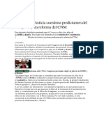 Ministro de Justicia Cuestiona Predictamen Del Congreso para Reforma Del CNM