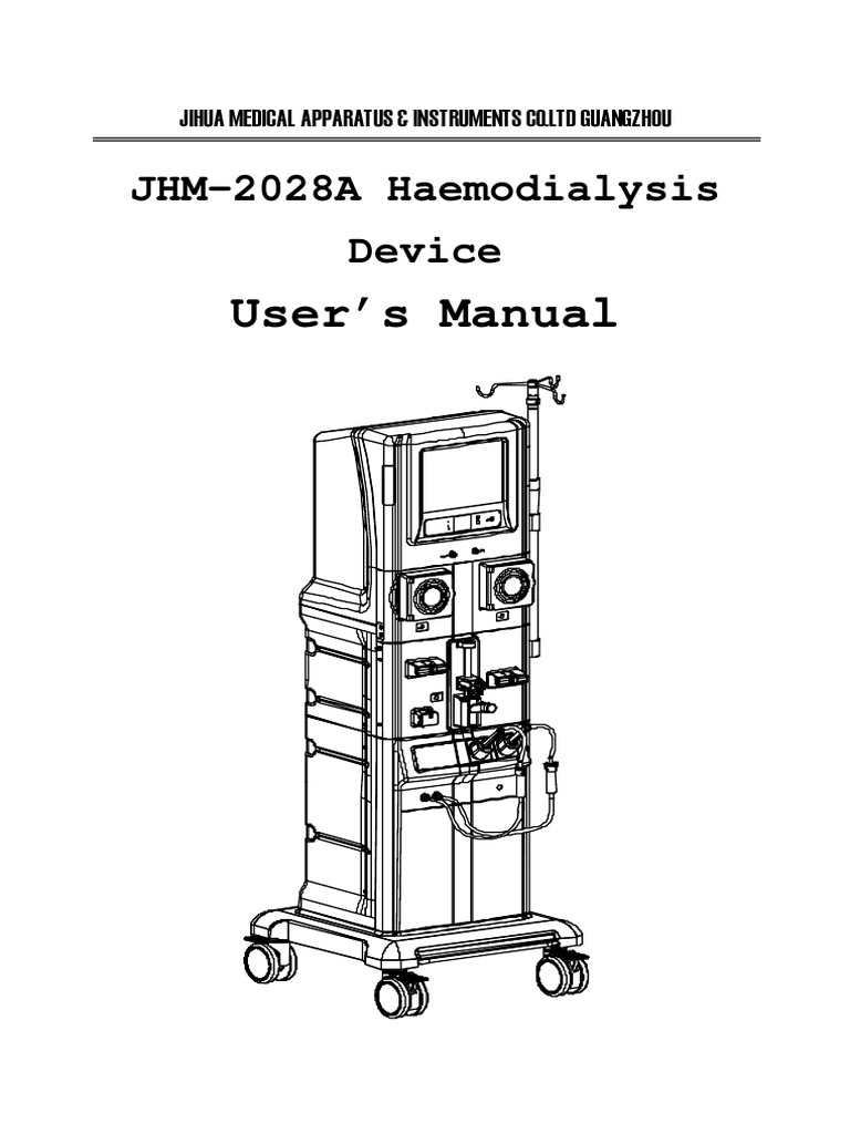 JHM-2028A Hemodialysis Device Manual | PDF | Hemodialysis | Dialysis