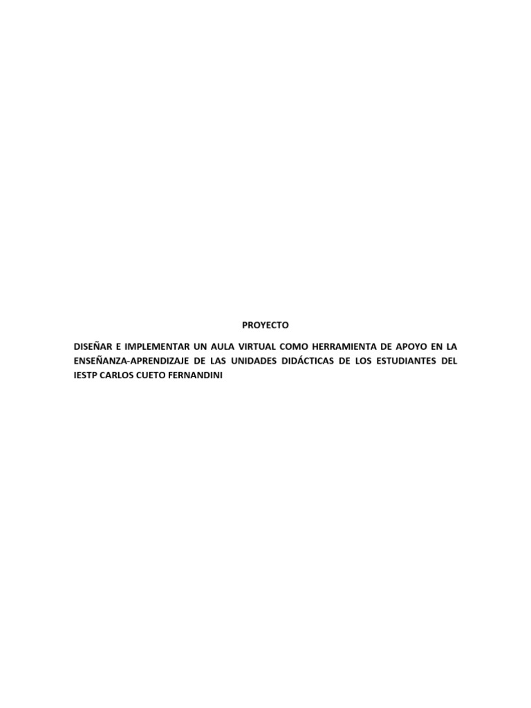 Aula Virtual en IESTP Carlos Cueto Fernandini | PDF | Maestros | Salón ...