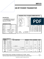 MRF476 NPN RF Power Transistor Datasheet