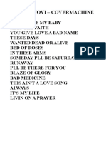 Set List Bon Jovi PDF