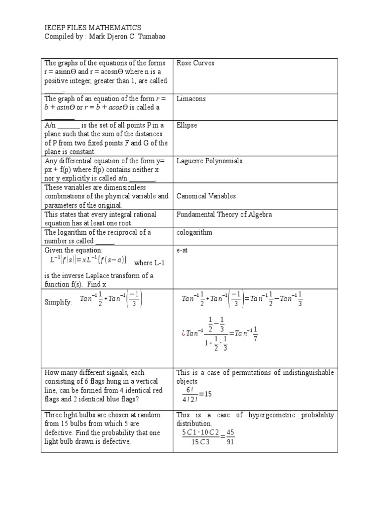 Math Terms II Baseball Field Equations