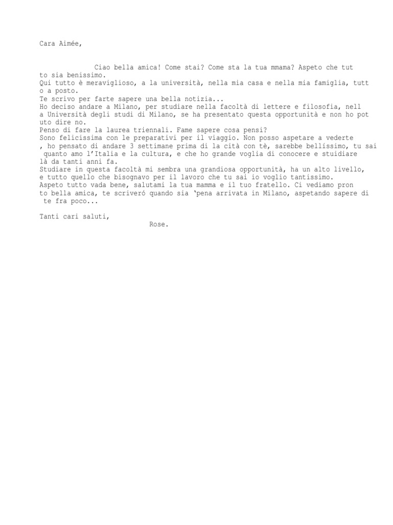 Lettera A Una Amica | PDF