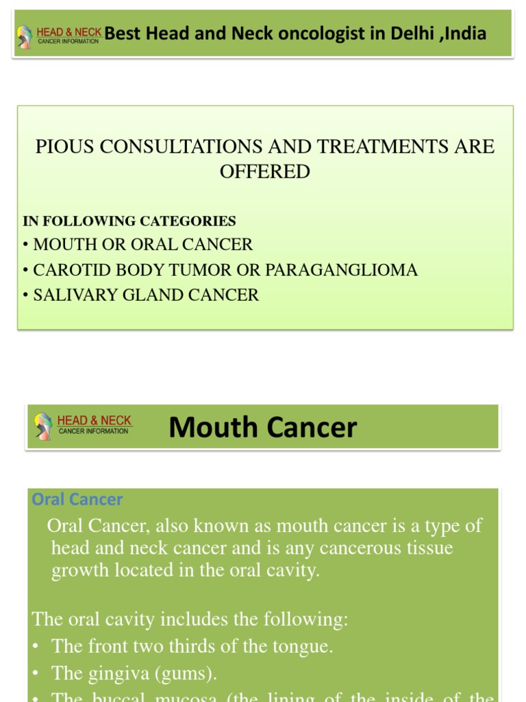 Oral Cancer and Treatments Overview | PDF | Head And Neck Cancer | Cancer