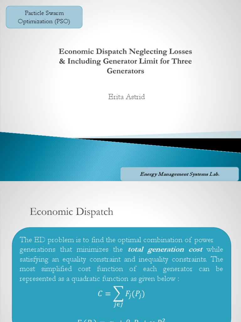 Economic Dispatch Neglecting Losses & Including Generator Limit | PDF ...