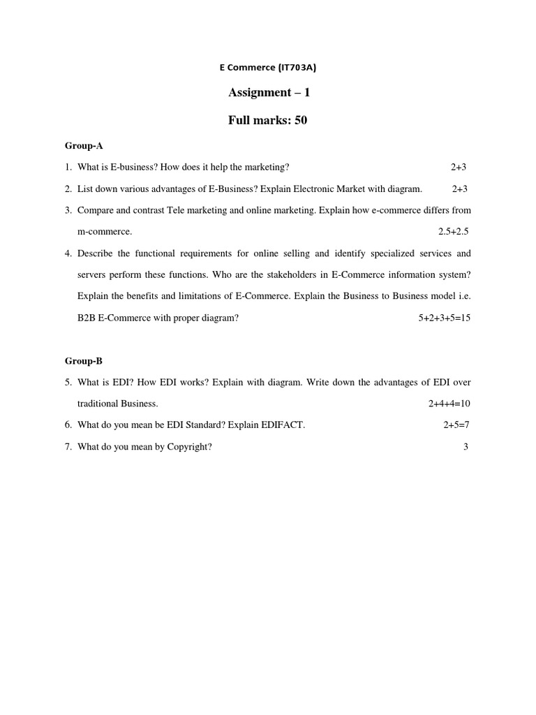 Assignment E Commerce (IT703A) 13.9.17 | PDF