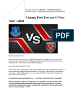 Prediksi Bola Menang Pasti Everton Vs West Ham United 16 September 2018