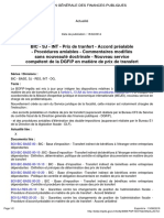 BIC - SJ - InT - Prix de Tranfert - Accord Préalable - Procédures Amiables - Commentaires Modifiés Sans Nouveauté Doctrinale - Nouveau Service Compétent de La DGFiP en Matière de Prix de