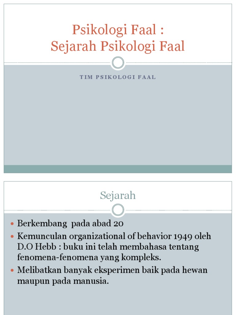 sejarah Psikologi Faal