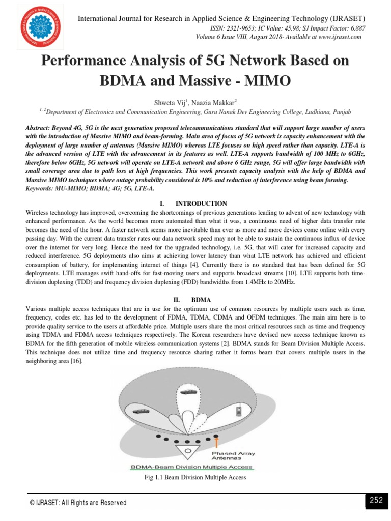 Performance Analysis of 5G Network Based On BDMA and Massive - MIMO ...