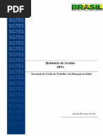 Relatório de Gestão 2011 SGTES