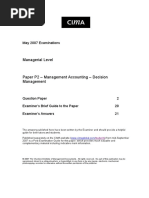 Managerial Level: May 2007 Examinations