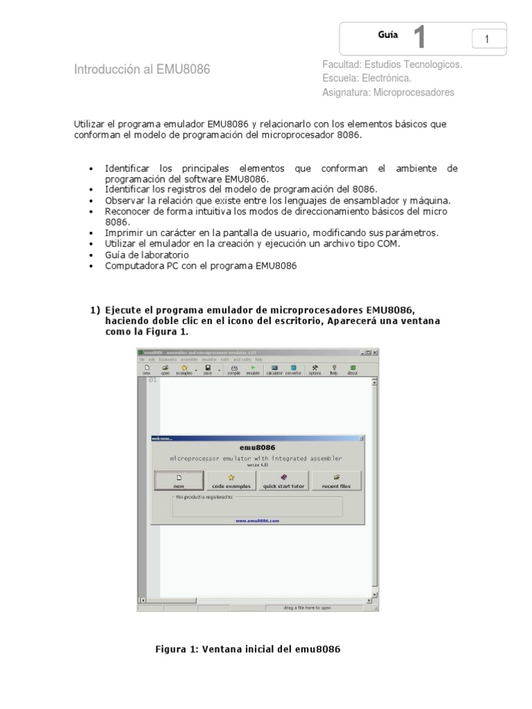 Guía de EMU8086 para Microprocesadores | PDF | Computer Program ...