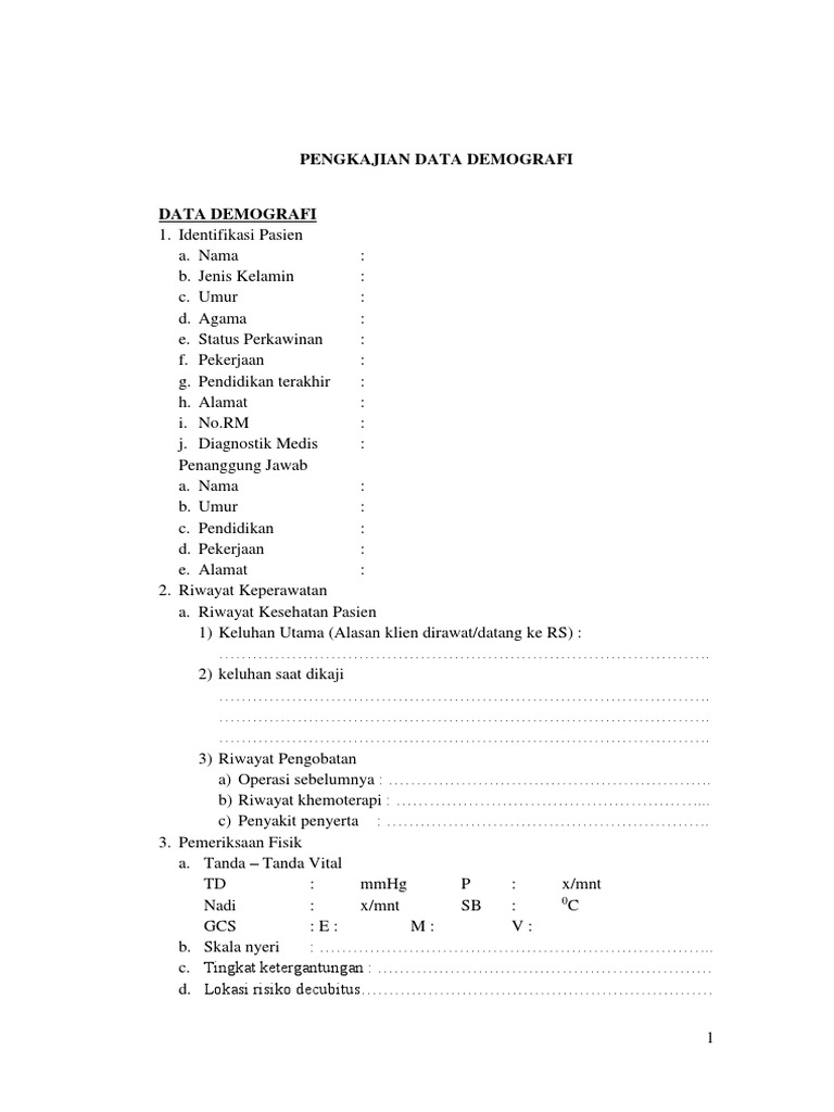 Format Pengkajian Data Demografi