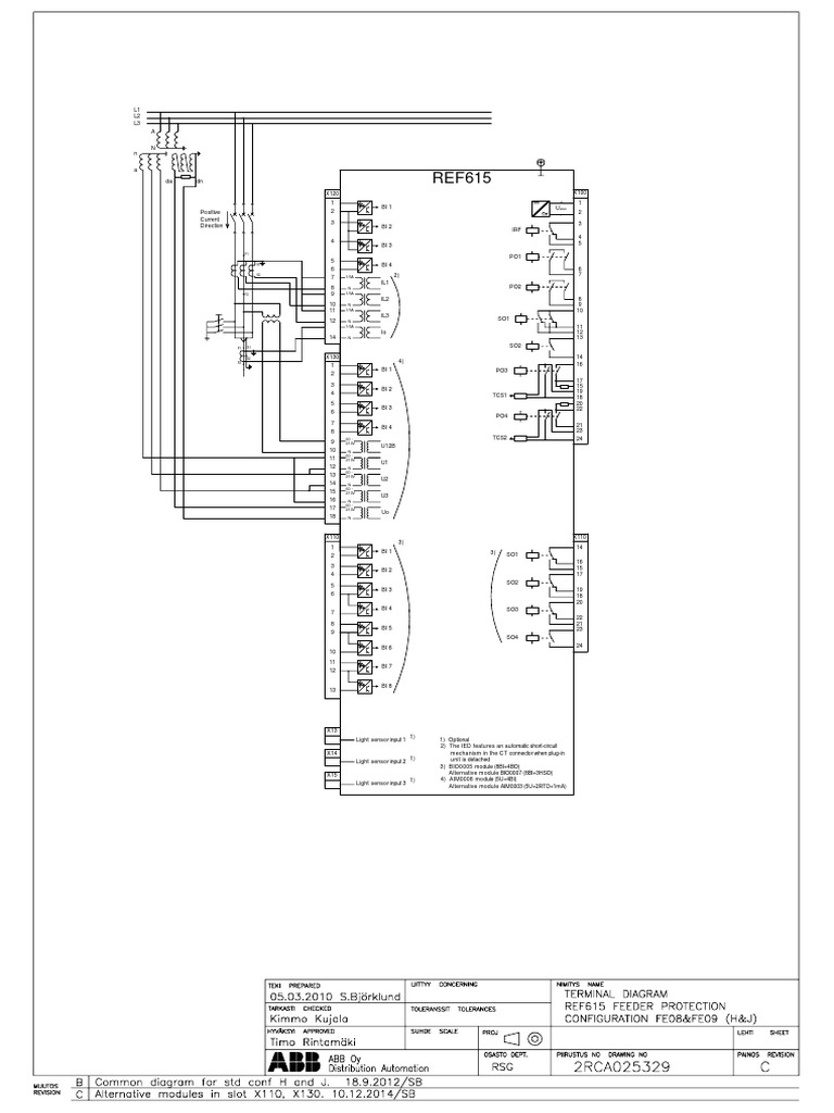 REF615 Connection and Wiring Guide | PDF