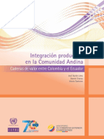 Integración Productiva en La Comunidad Andina Cadenas de Valor Entre Colombia y El Ecuador