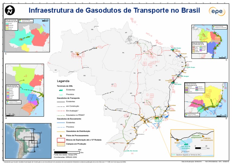 Mapa Da Infraestrutura de Gasodutos de Transporte PDF | PDF | Gasolina ...
