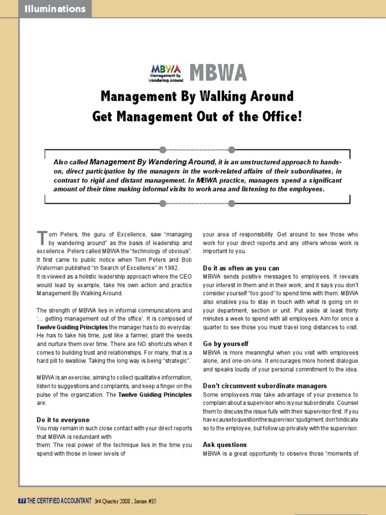 Management by Walking Around | PDF | Psychology | Psychological Concepts