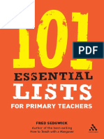 101 Essential Lists For Primary Teachers - Sedgwick