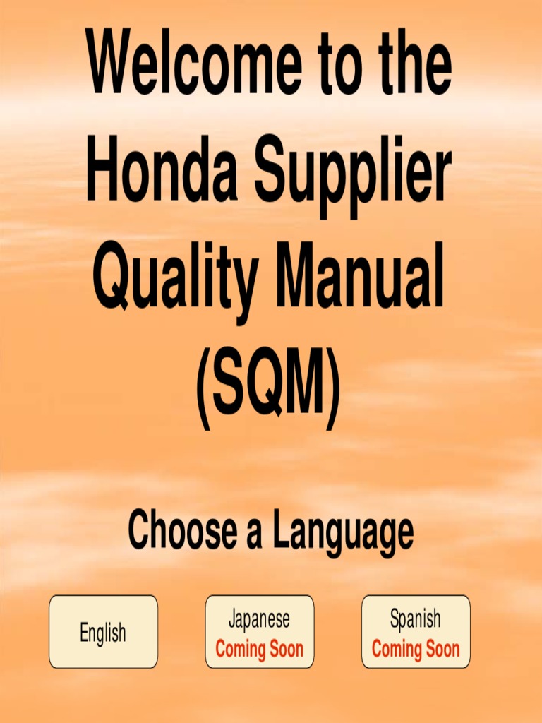 Honda Supplier QualityManual06 PDF PDF Computing Business