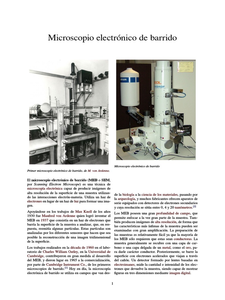 Microscopio Electrónico De Barrido Pdf Microscópio Electrónico