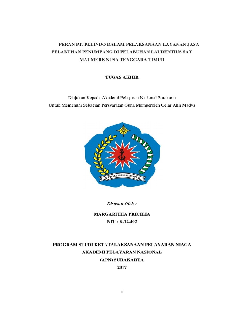 Contoh Judul Tugas Akhir Ketatalaksanaan Pelayaran Niaga