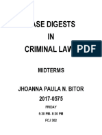 Criminal Law 1 Midterms Case Digests (Bitor, Jhoanna Paula N. 2017-0575)