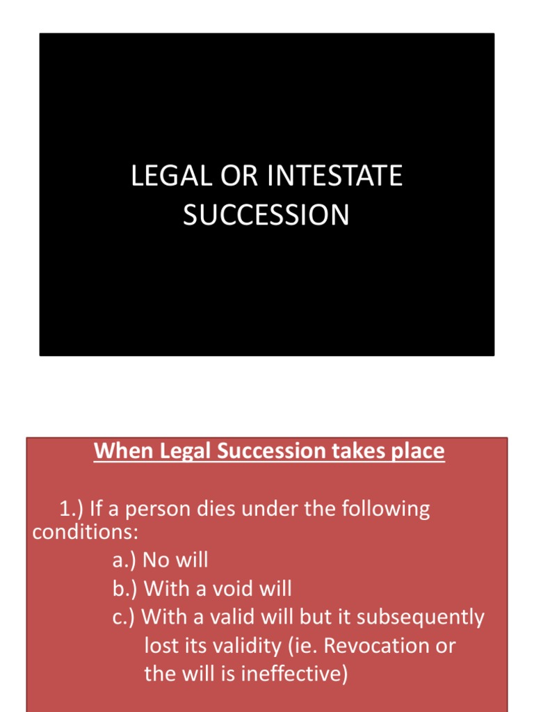 Legal Or Intestate Succession Pdf Will And Testament Intestacy
