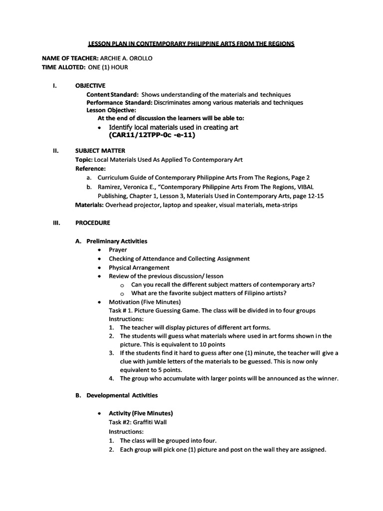 Identify Local Materials Used in Creating Art Paintings Lesson Plan