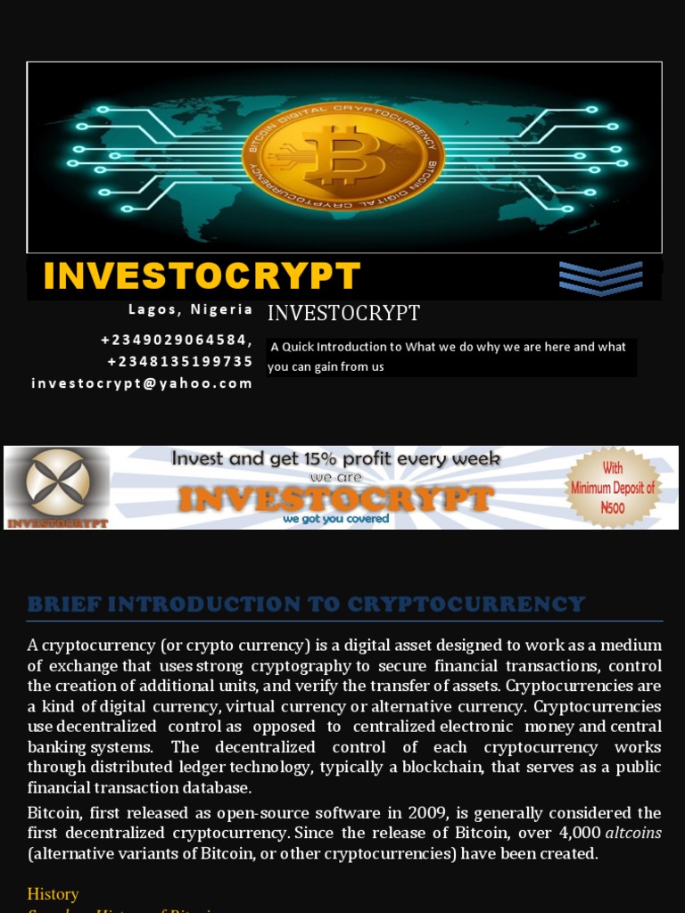 We Are Investocrypt | PDF | Cryptocurrency | Information Technology  Management