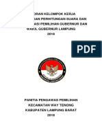 Laporan Kelompok Kerja Pengawasan Perhitungan Suara Dan Rekapitulasi Pemilihan Gubernur Dan Wakil Gubernur Lampung 2018