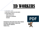 Wanted Workers