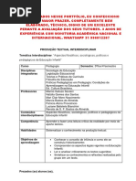 Portfólio Unopar Pedagogia 3 e 4 - Aspectos Filosóficos, Sociológicos, Políticos e Pedagógicos Da Educação Infantil - Encomende Aqui 31 996812207