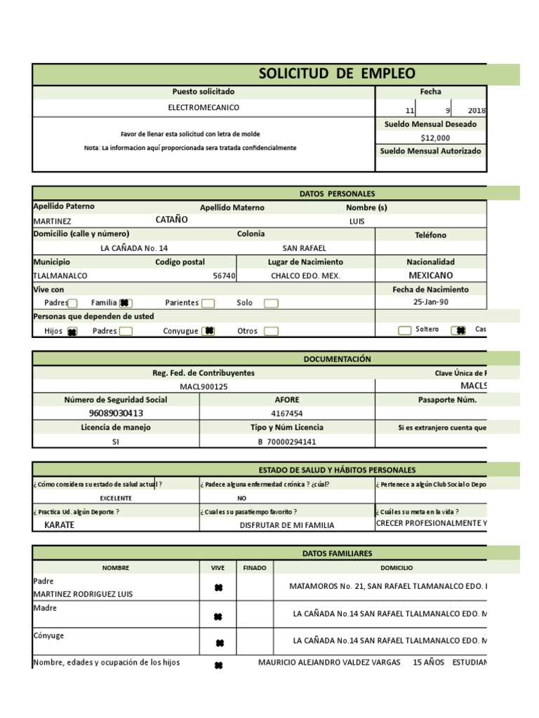 Formatosolicitudempleo.xlsx Tecnología Business