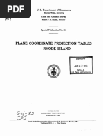 Plane Coordinate Projection Tables Rhode Island: Department Commerce