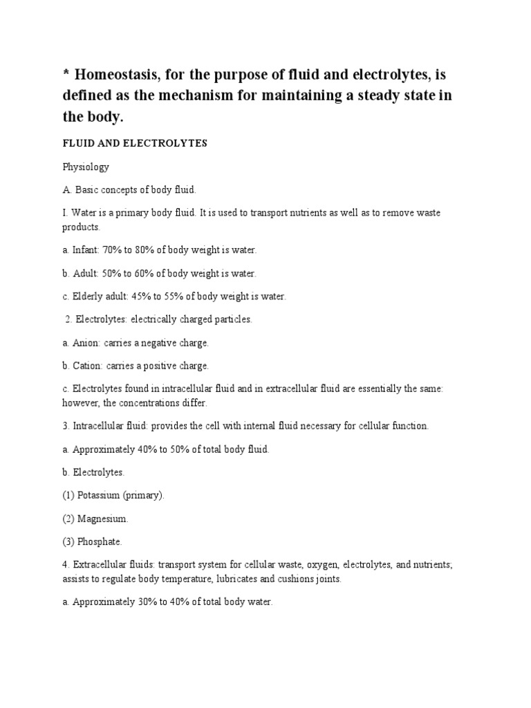 Fluid and Electrolytes | PDF | Electrolyte | Human Body