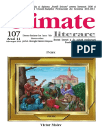 Revista "Climate Literare" Nr. 107, Iulie-August, An 2018