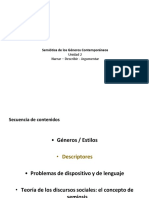 Semiótica de los Géneros Contemporáneos Unidad 2 Narrar – Describir - Argumentar