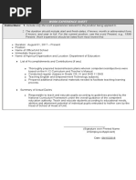 CS Form No. 212 Attachment Work Experience Sheet