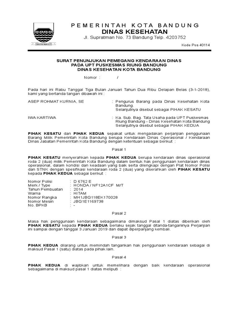 Pemegang Kendaraan Dinas  PDF