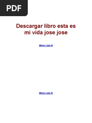 Descargar Libro Esta Es Mi Vida Jose Jose Pdf Software Digital Technology