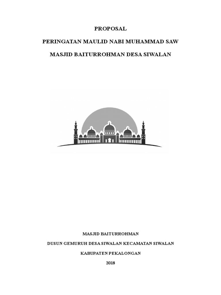 Proposal Maulid Nabi Muhammad Saw Masjid Baiturrohman